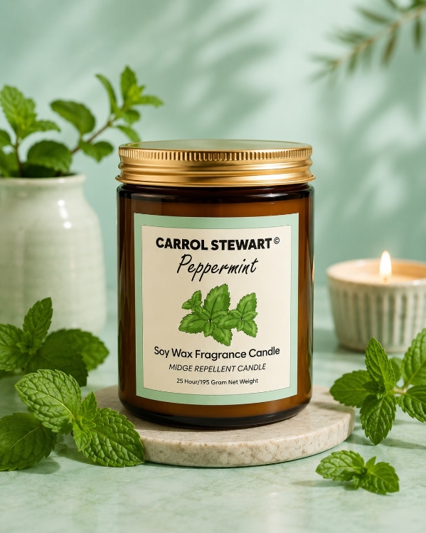 Peppermint scented candle